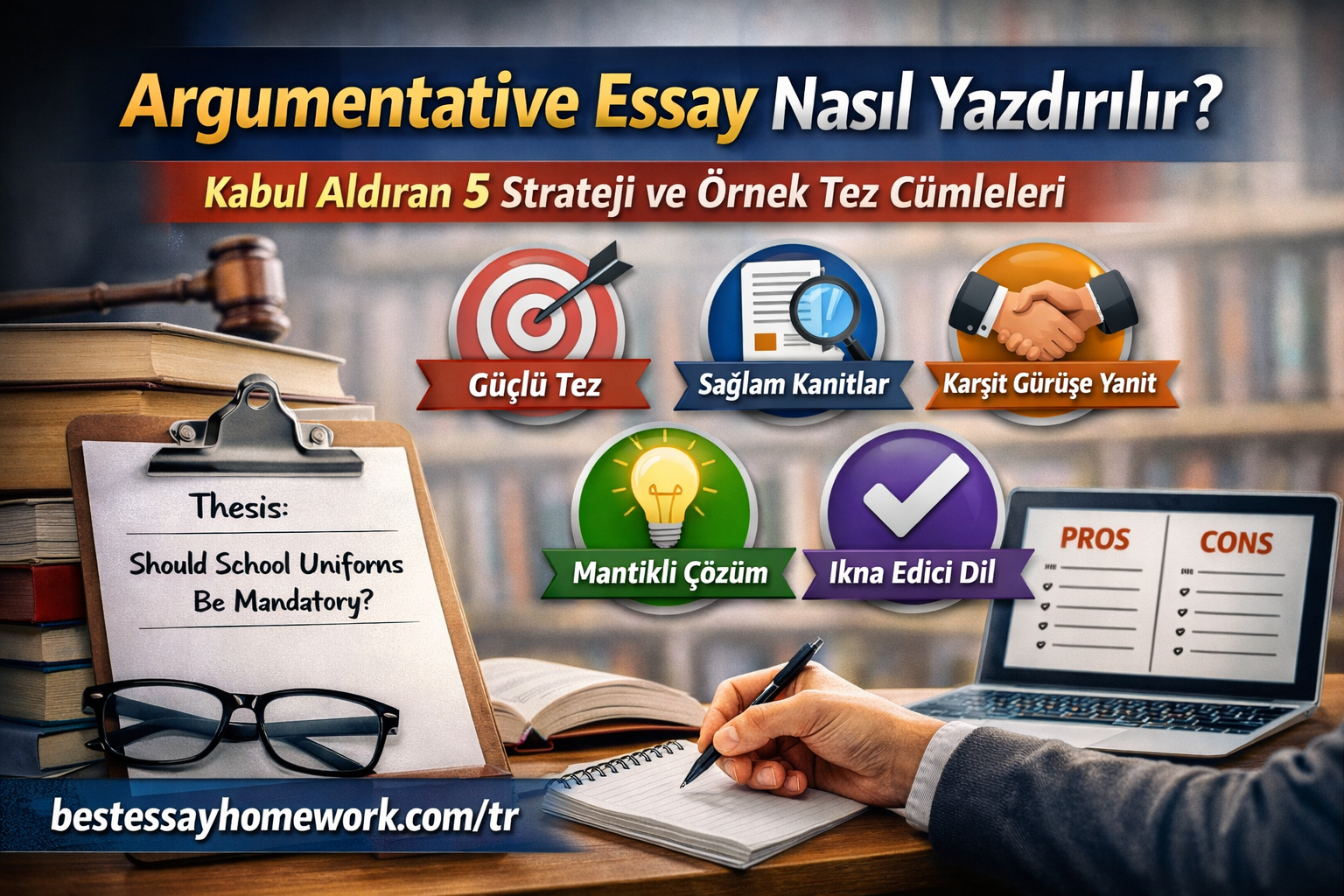 Read more about the article Argumentative Essay Nasıl Yazdırılır? Kabul Aldıran 5 Strateji ve Örnek Tez Cümleleri